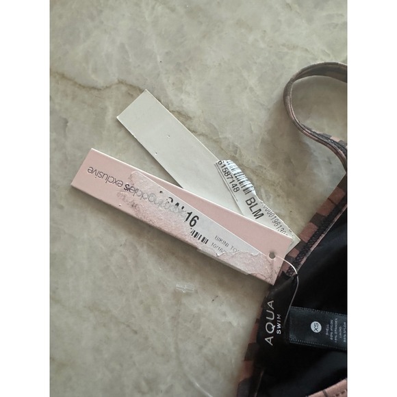 NWT AQUA Women Tiger Print Strappy Bikini Swim Top V Neck Adjustable Straps XS‎ - Picture 8 of 8